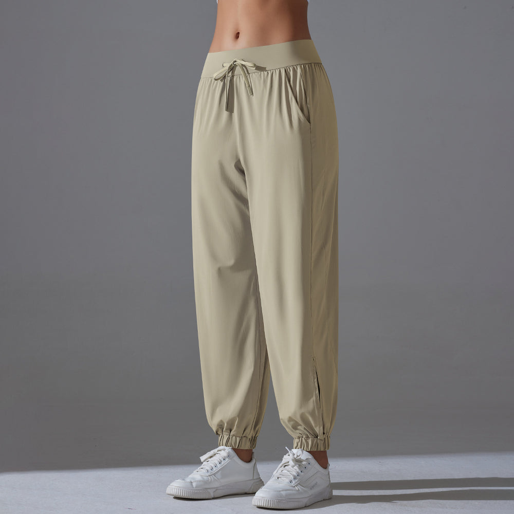 Clearance: original yarn ice silk cooling yoga pants - slim fit, sun protection, women's summer anti-uv elastic ankle-length pants