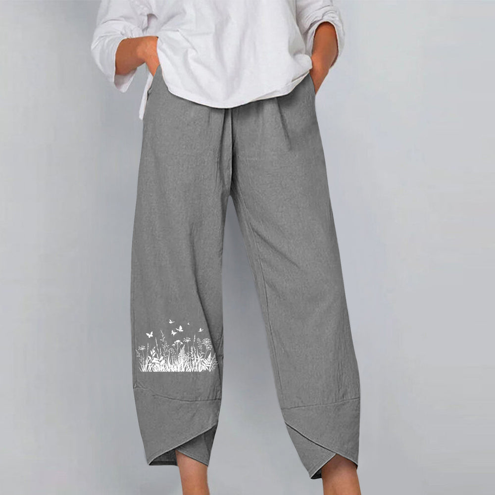 factory direct spring/summer new arrivals: women's elastic waist cotton linen loose casual pants/homewear pants for export