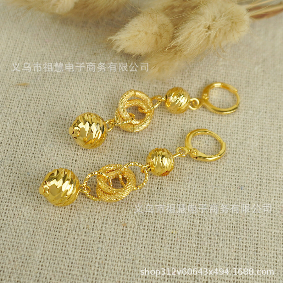 middle eastern women's spherical heart earrings arabic ethiopian jewelry handmade geometric earrings