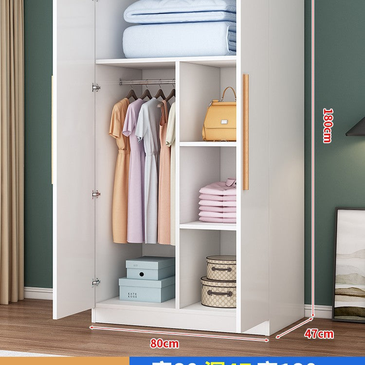 Wardrobe household bedroom wardrobe economical rental room small apartment simple assembly solid wood storage large wardrobe