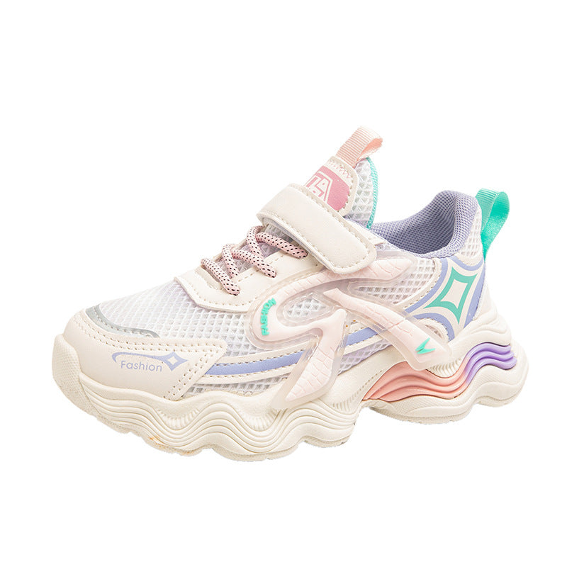 Children's daily versatile dad shoes boys and girls simple and comfortable mesh breathable sports shoes non-slip and wear-resistant casual shoes