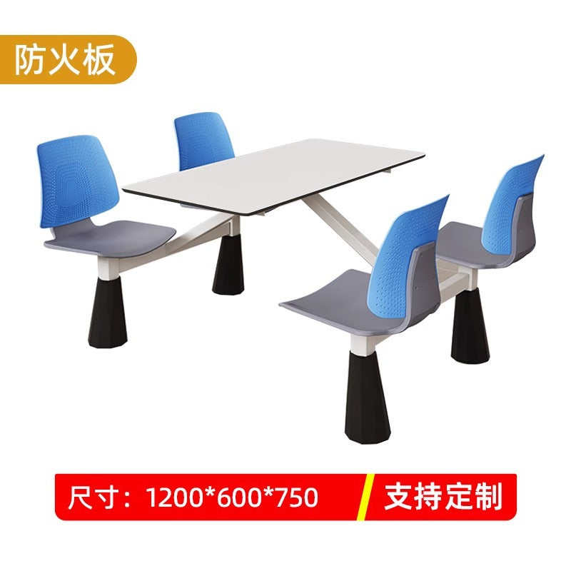 Company school canteen dining table and chair combination staff and students 4 people 6 people dining room table and chair commercial dining table and chair conjoined