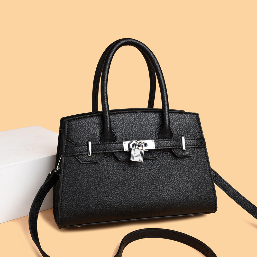Classy sense cross-border fashion bag women's classic pure color lychee pattern crossbody bag 2026new arrivalaccessible luxurysatchel women's bag