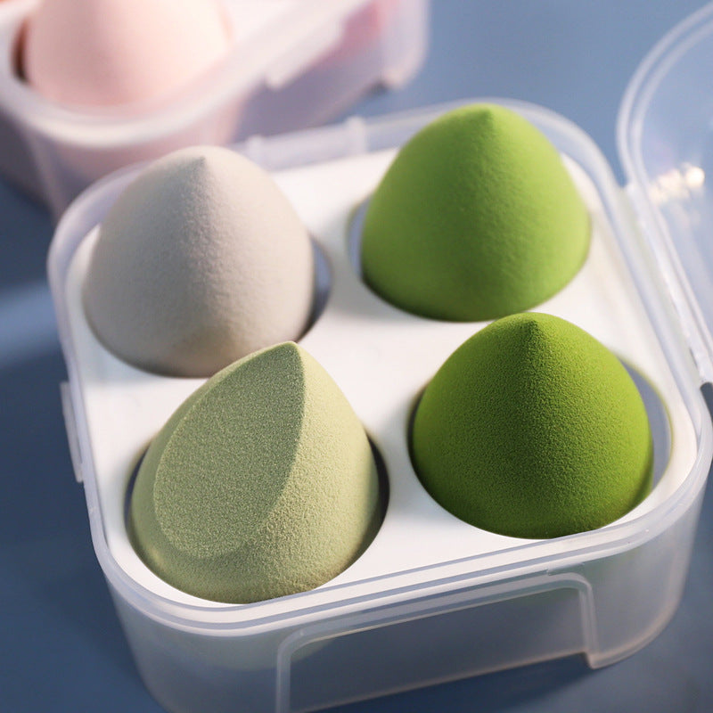 4-pack beauty egg, no powder, no powder, wet and dry use, soft powder puff, makeup tool, sponge puff