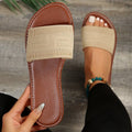 women's plus size flat sandals - new summer collection: solid color, round toe, slide-on, casual beach sandals for women