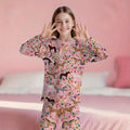 wholesale: girls' long-sleeve pajama set (long pants) - spring/autumn lightweight style for mid-to-large children - cartoon design