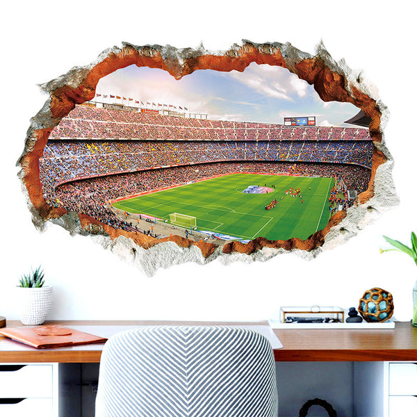New 3D football field living room bedroom pvc self-adhesive removable decorative self-adhesive wall sticker XH9305