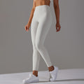 Fashionhigh waist tummy control nude yoga pants for women without embarrassing lines hip lifting elastic leggings peach sports fitness pants