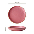 Retro kiln round disc with edge afternoon tea cake plate coffee cup and saucer restaurant bone plate snack plate for home fruit plate