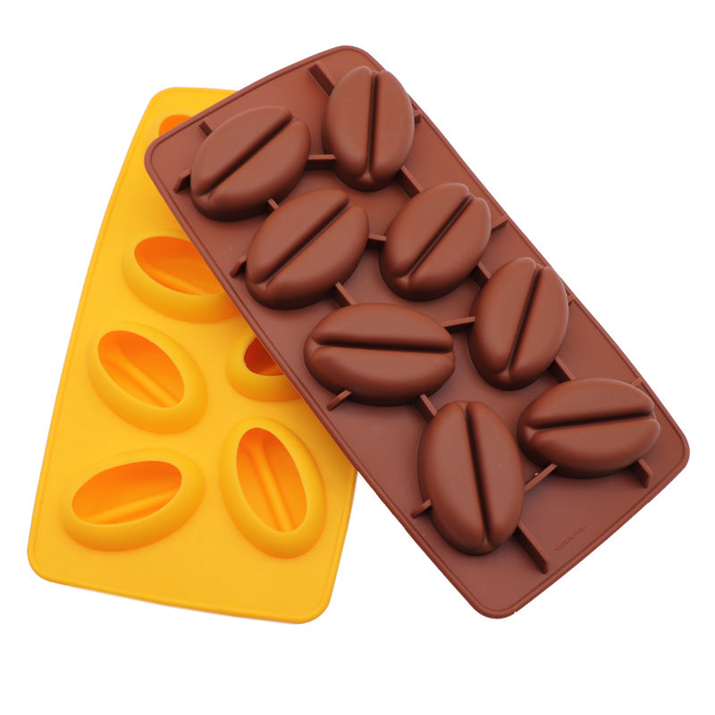 Coffee bean silicone ice grid frozen ice cube mold household refrigerator ice box food grade homemade ice mold ice making artifact