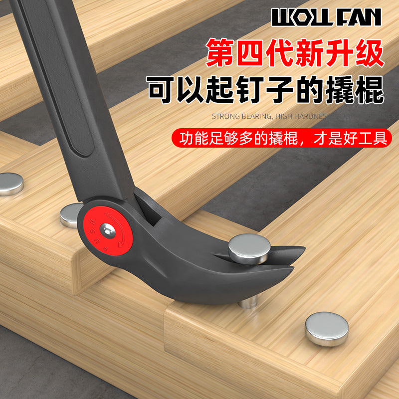 Multifunctional crowbar nail lifter, tire pry rod, crowbar steel crowbar upturned rod double-headed stick afterburner rod auto repair tool