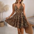 Fashion  independent station women's dress new arrival gold leopard print suspender sexy backless sleeveless waist skirt