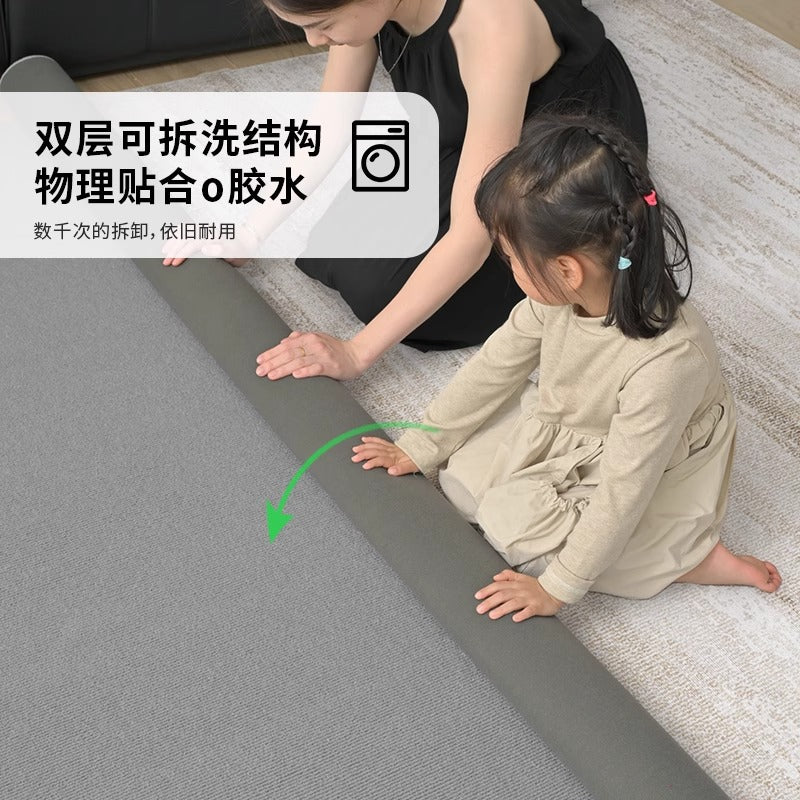 Removable and washable cream style living room carpet new arrival double layer loop velvet machine washable accessible luxuryclassycasual bedroom floor mat