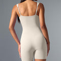 European and american cross-border camisole bodysuit yoga outfit, outdoor sports running tight bodysuit, one-piece fitness suit - customizable