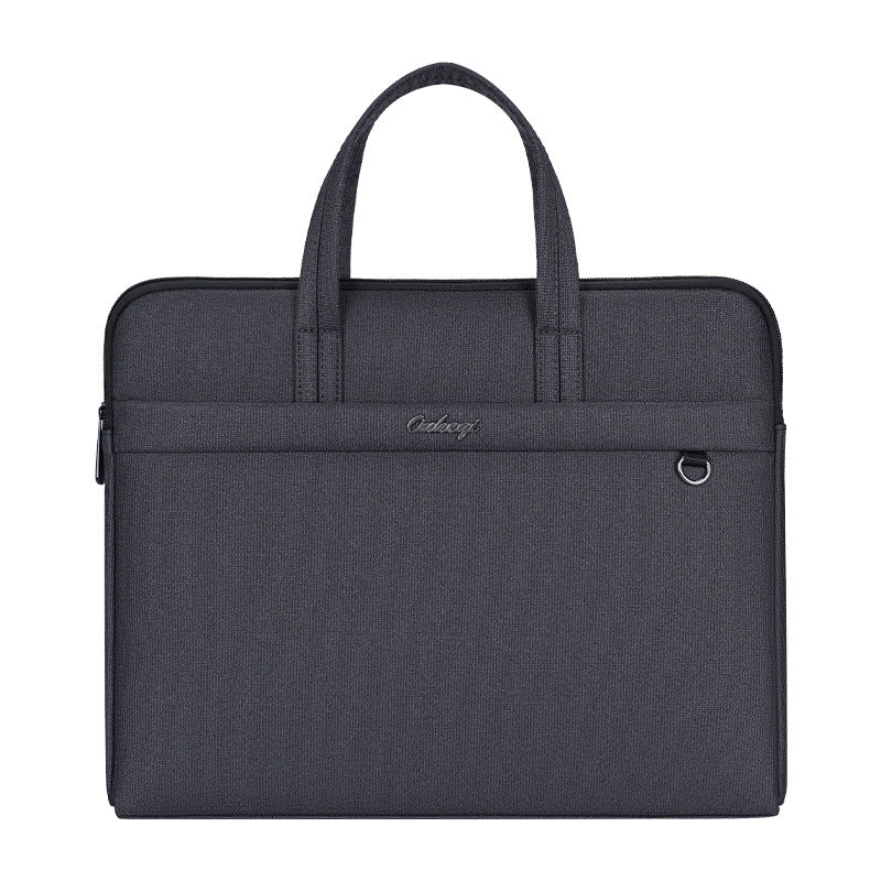 Business oxford cloth briefcase - men's large capacity tote bag, document bag, waterproof canvas office conference file bag