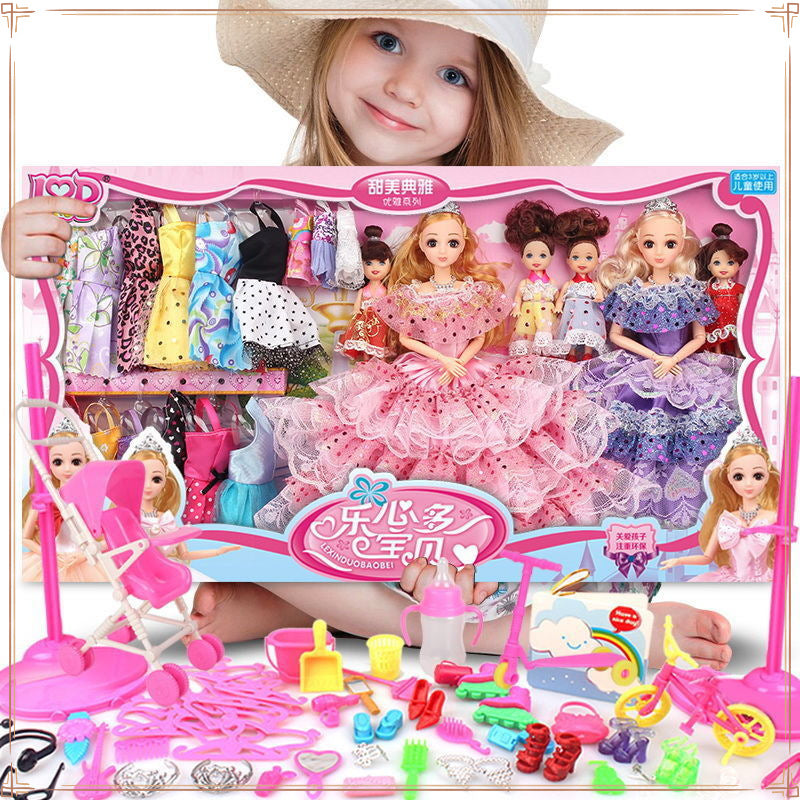Parent-child dress-up doll set gift box princess girl children's toy cloth clothes birthday cute change clothes store