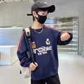 Boys' long-sleeve crew neck t-shirt - new spring/autumn  collection - stylish, casual base layer/sweatshirt for mid-to-large children - korean style
