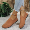 Fashionexport breathable slip-on flatsflatsflats women's cross-border wide toe plus size breathable lazy loafers