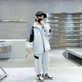 Boys' spring/autumn outfit set -  new kids' hoodie, stylish two-piece tracksuit for older boys, trendy and cool clothing