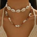 Bohemian necklace wholesale: cross-border fashion, beachy style, seashell necklace for women, vintage versatile, conch layering jewelry