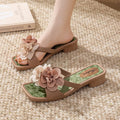 2026 new women's wedge sandals: chic, height-boosting, floral design, versatile summer slides - non-slip & perfect for outdoor wear