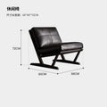 Solid wood single sofa chair living room ash wood table and chair frame oil wax leather casual chair b&b stacking stool solid wood