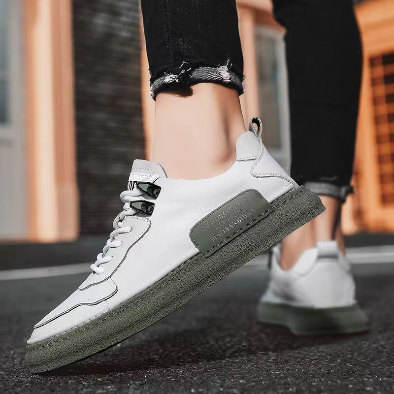 New men's handmade stitching casual shoes - trendy, versatile skate shoes - korean style fashion sneakers