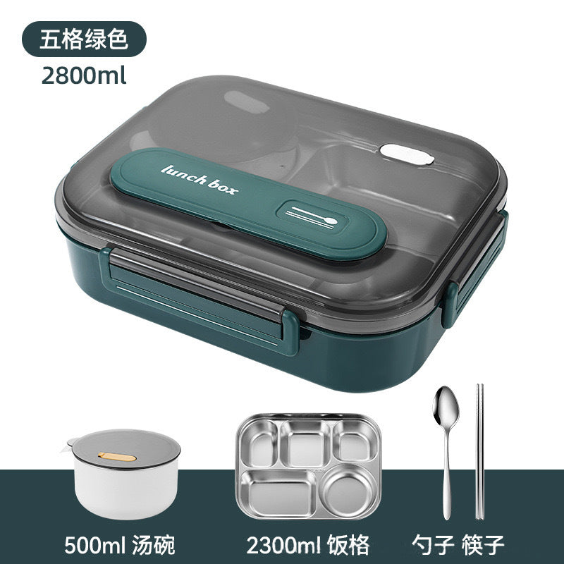 Food-grade extra large lunch box for work, microwaveable 316 stainless steel lunch box, student thermal insulation sealed box