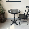 Hotel negotiation table retro dining table with wireless charging bluetooth audio all solid wood desktop small round table desk