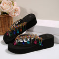 plus size colorful rhinestone tassel flip-flops dopamine girl colorful flip-flops classy beach sandals