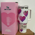 Amazon 40oz tumbler with handle - portable, drop-proof, insulated stainless steel mug - valentine's day collection