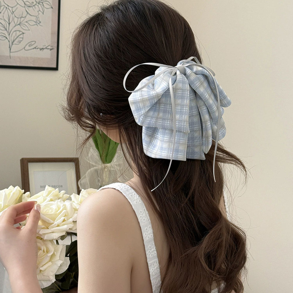 2026 new plaid ponytail hair clip headband - premium quality, stunning bow claw clip hair accessory for women