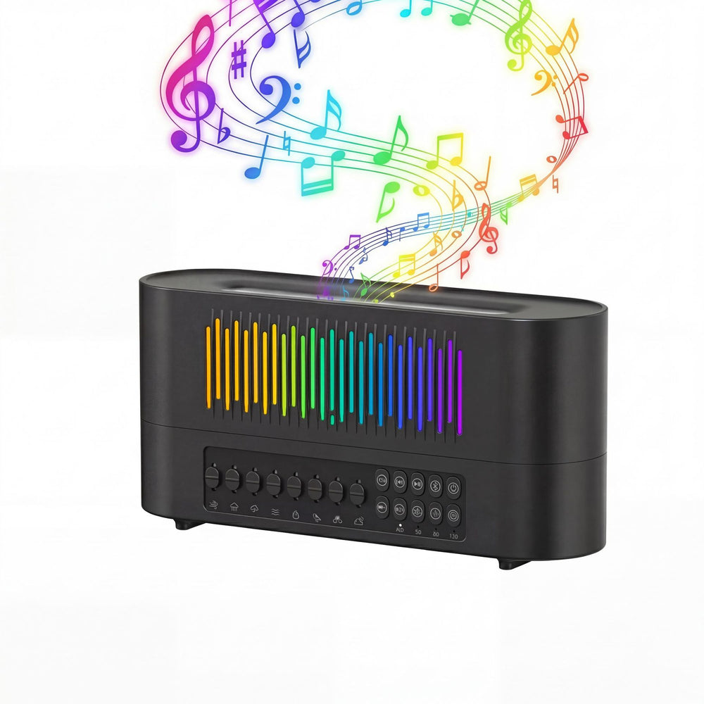 white noise flame aromatherapy humidifier for home desktop small desktop bluetooth speaker sleep night light
