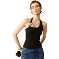 Fashionexportnew arrival yoga sports vest women's quick-drying training dance metal buckle decoration halter neck slim-fitting tops