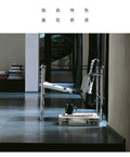 Lc1 bauhaus-inspired mid-century modern designer accent chair - minimalist stainless steel single sofa for small spaces