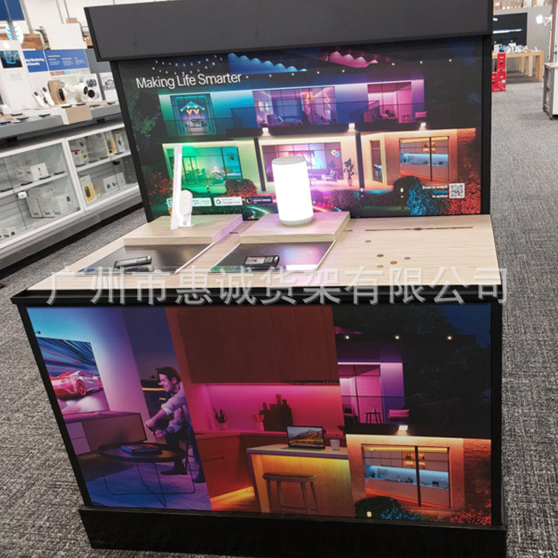 Customized exhibition display stand, sample placement table, floor-to-ceiling desktop lighting exhibition hall, exhibition shelf