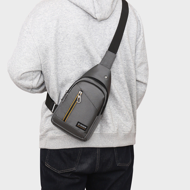 Men's breast bag 2025 new sports fashion messenger bag large capacity Oxford cloth business commuter shoulder bag wholesale