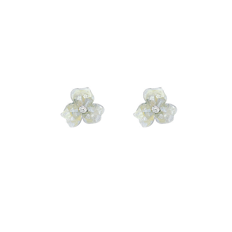 Super sparkly pink gradient zircon flower stud earrings - women's 2026 new arrival, hot spring/summer style, high-end elegant earrings