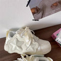 Women's white sneakers - new autumn 2026 collection: perfect with skirts, trendy & unique design, casual & versatile platform sneakers