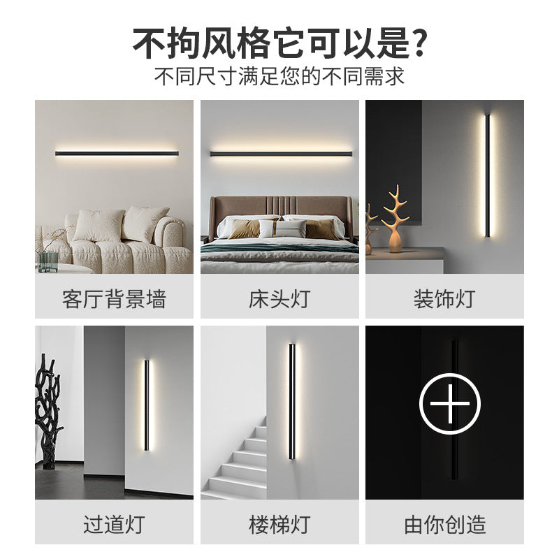 Minimalist led linear wall sconce - perfect for bedroom bedside, hallway, living room, sofa backdrop, and ambient lighting