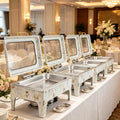 Marble pattern stainless steel buffet warmer - 9l hydraulic buffet stove - hotel & wedding food warmer - in stock