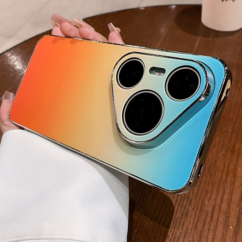 Suitable for huawei pura90promax gradient color mobile phone case, which instantly turns into a new orange sea frosted anti-fall protective case