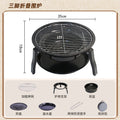 Zibo bbq outdoor home bbq grill portable charcoal stove small round camping courtyard foldable bbq rack