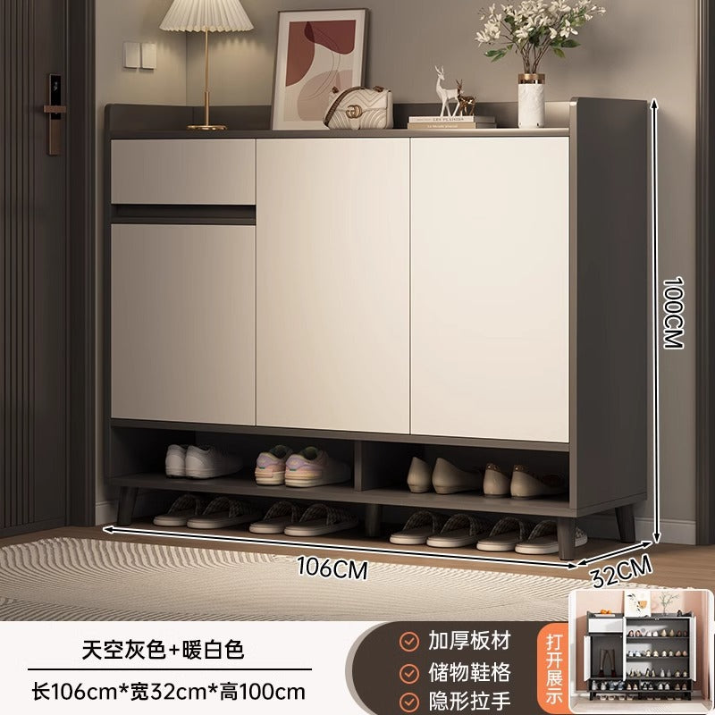 Shoe cabinet household door 2025 new indoor porch cabinet integrated locker solid wood legs multi-layer shoe rack