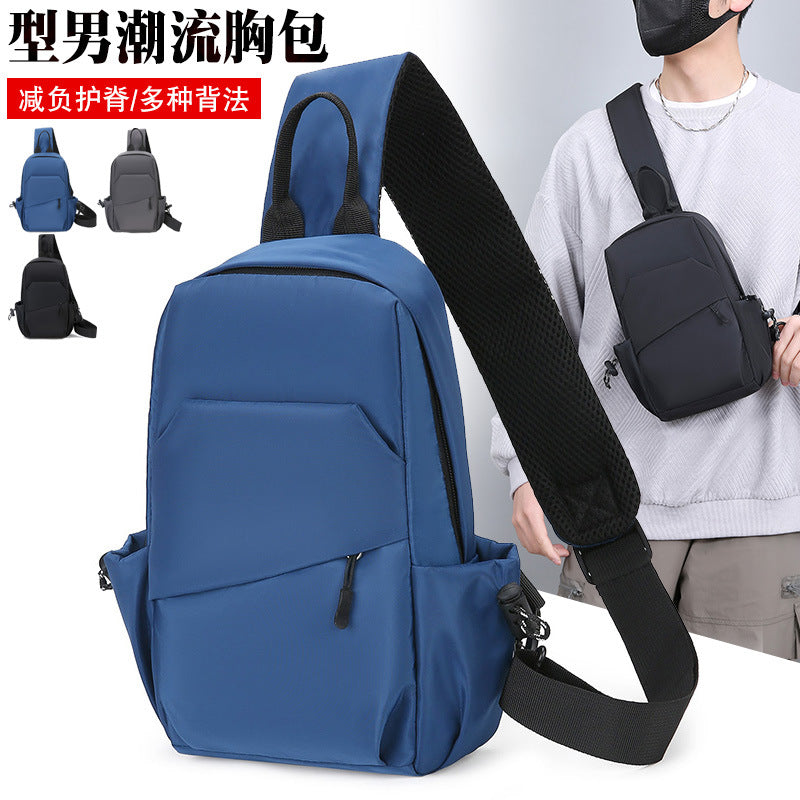 Cross-border casual men's Oxford cloth breast bag personalized casual Oxford cloth fabric shoulder messenger bag small backpack wholesale