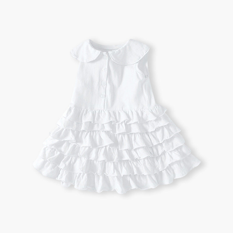 Girls' summer dress: new sweet princess style for baby girls, stylish doll collar cake dress, children's sundress