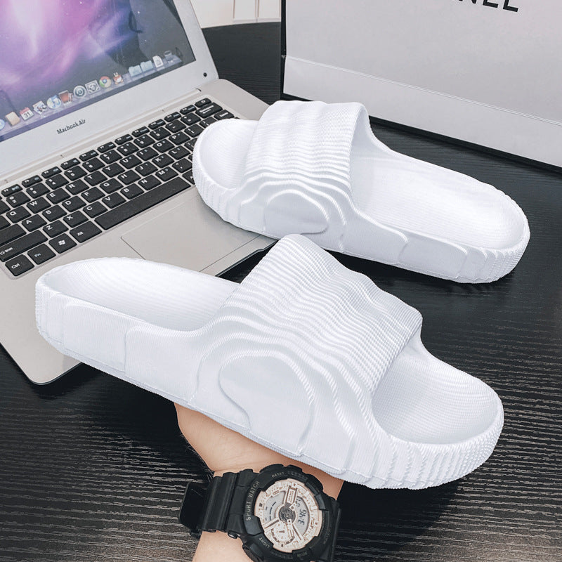 Summernew arrivaltrendy flip-flops kanye stepped on shit slippers plus sizek-stylefashionthick soleeasiest for matchcouple slippers