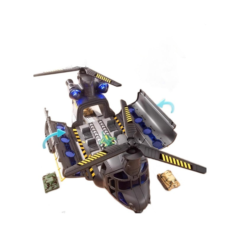 Extra-large helicopter military transport plane early education story machine children's alloy inertia car boy's toy