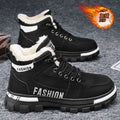 Winter men's shoes 2024 new fleece-lined thickened warm cotton shoes men's sports anti-slip work boots martin boots trendy safety shoes