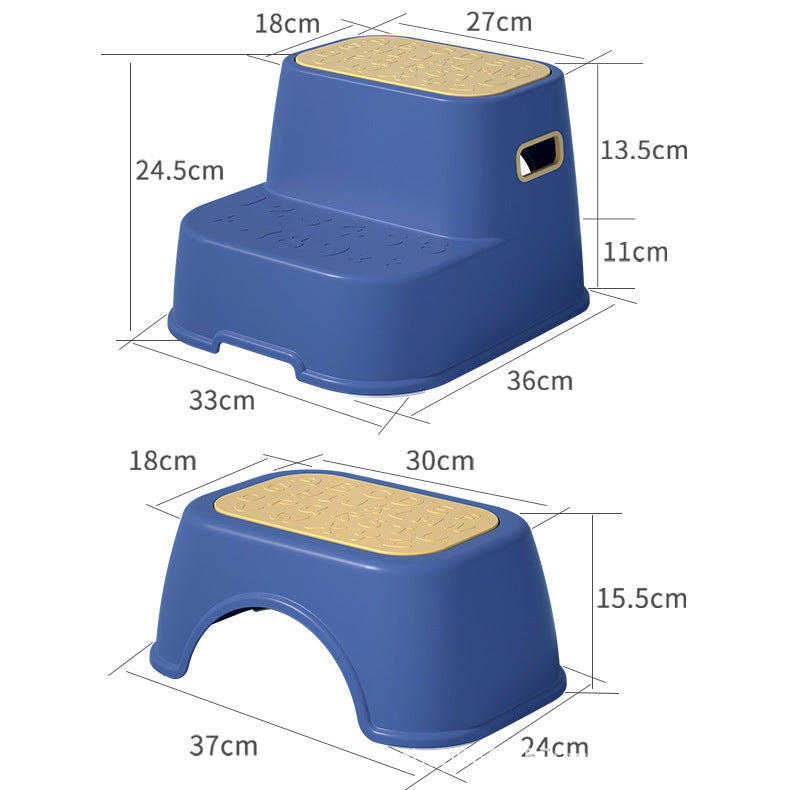 Kids stool thickened baby double-layer footstool non-slip stool plastic small bench toilet stool stable double-layer design